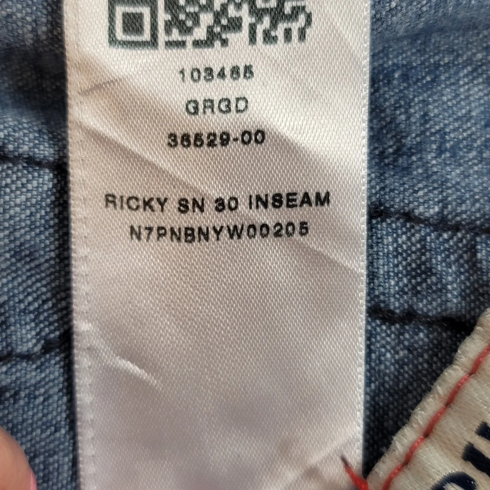 True Religion Mens Ricky Jeans Size 32x29 Blue Denim Relaxed Straight Stretch